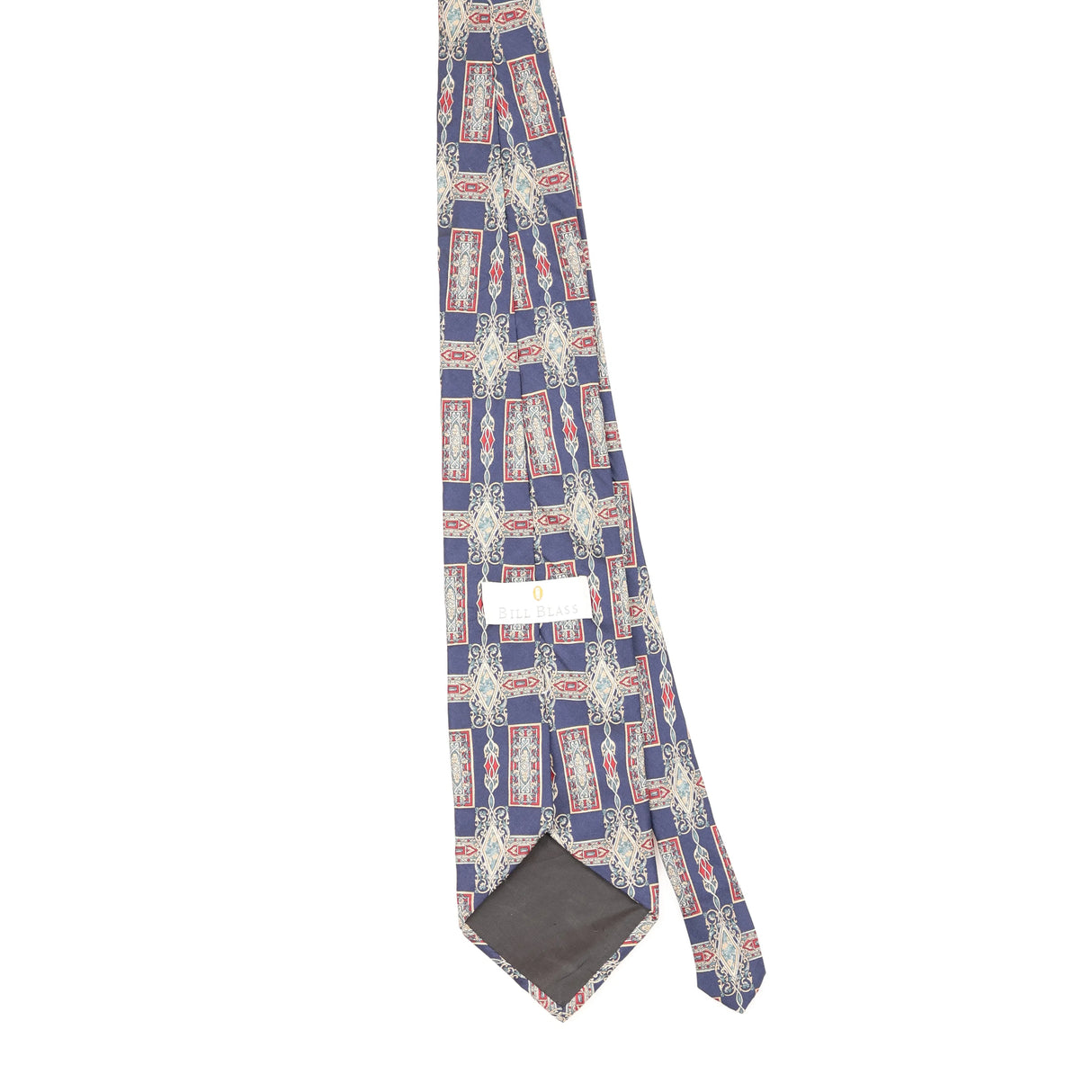 Back Back of Vintage Bill Blass Geometric Patterned Tie