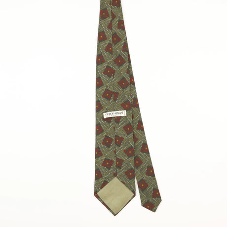 Back of Vintage 1990's Giorgio Armani Geometric Patterned Tie