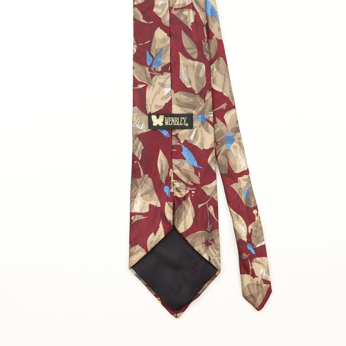 Back Detail of Vintage 1990's Wembley Floral Patterned Tie
