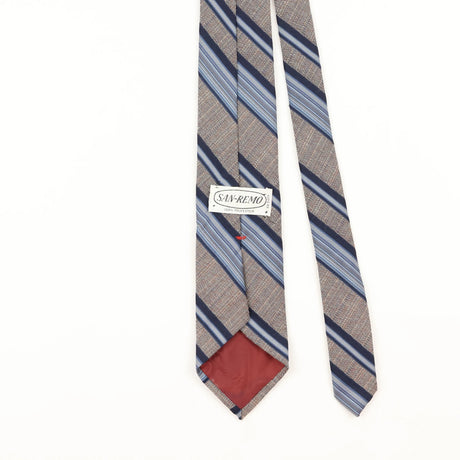 Back Detail of Vintage Repp Striped Patterned Tie