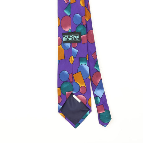 Back Back Detail of Vintage Shapes Geometric Patterned Tie