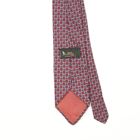 Back Back Detail of Vintage 1990's Bert Pulitzer Links Geometric Patterned Tie