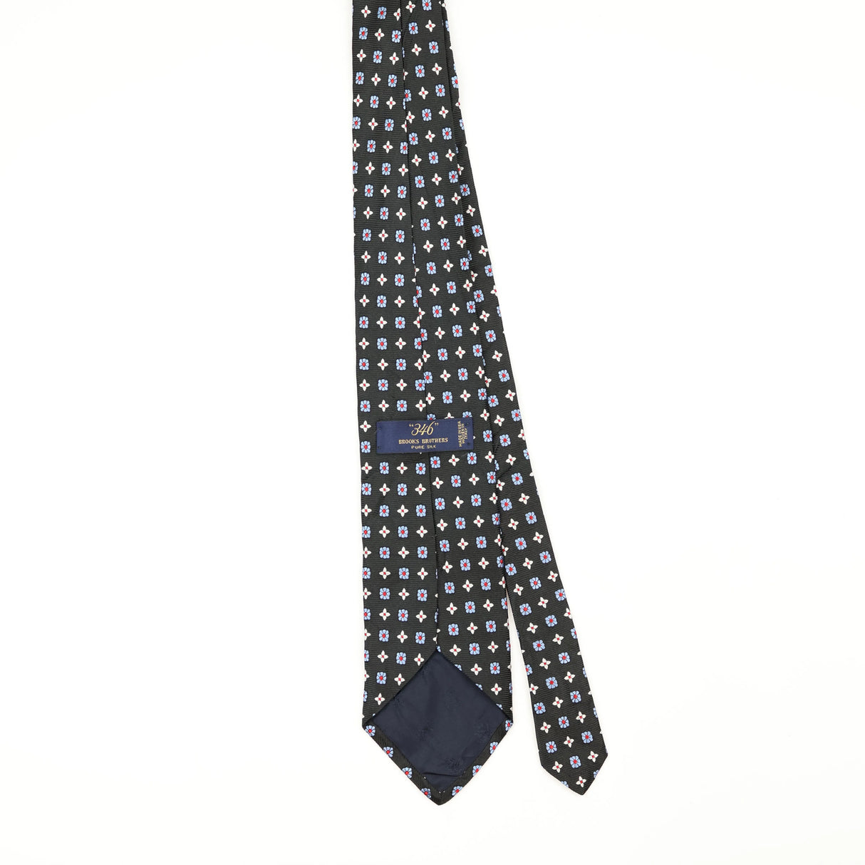 Back Back of Vintage 1990's Brooks Brothers Geometric Patterned Tie