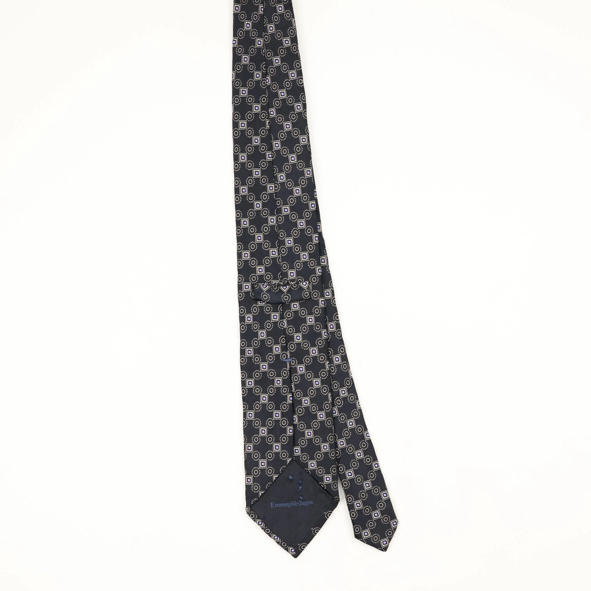Back Back of Vintage 1990's Ermenegildo Zegna Geometric Patterned Tie