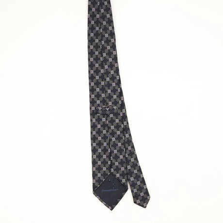 Back Back of Vintage 1990's Ermenegildo Zegna Geometric Patterned Tie