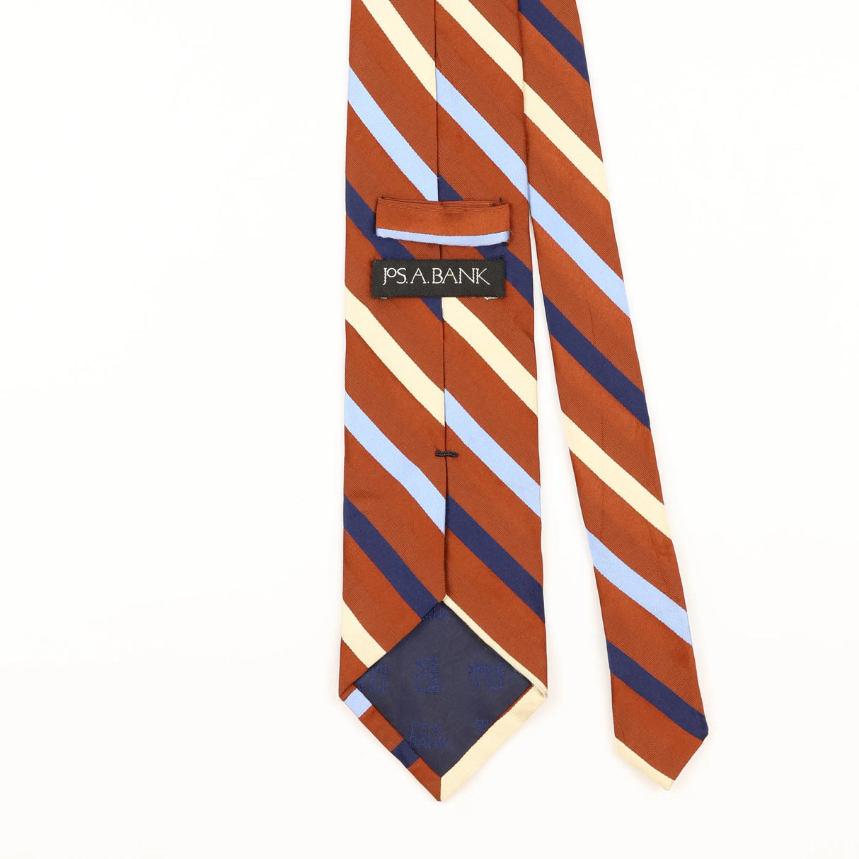 Back Detail of Vintage Jos. A. Bank Striped Patterned Tie