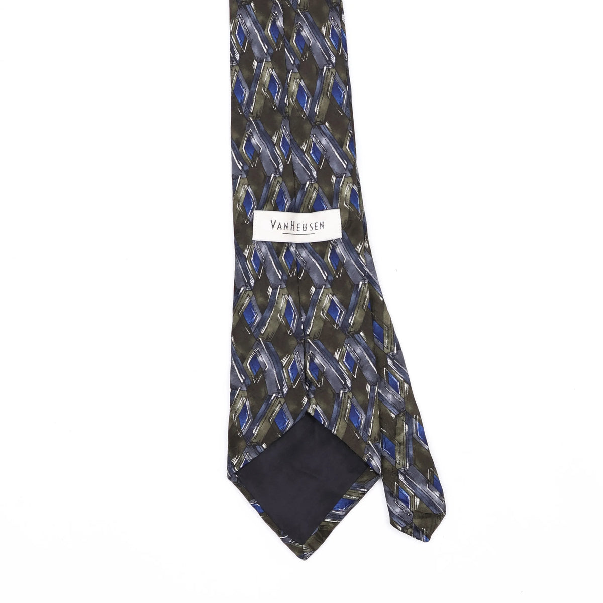 Back Back Detail of Vintage Van Heusen Geometric Patterned Tie