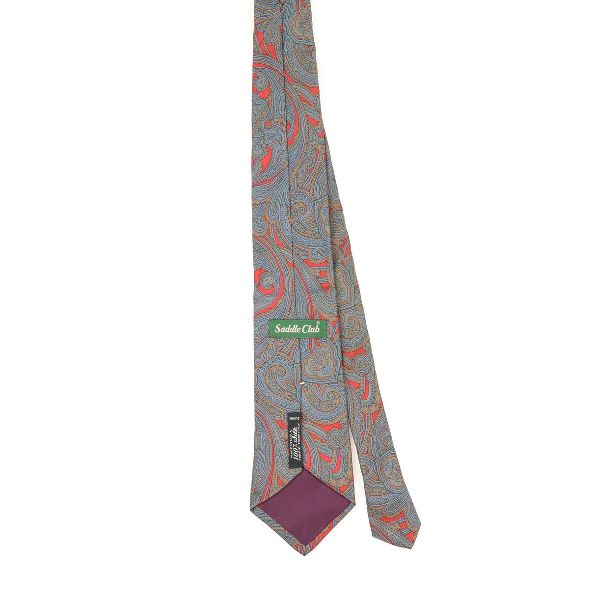 Back Back of Vintage 1990's Paisley Patterned Tie