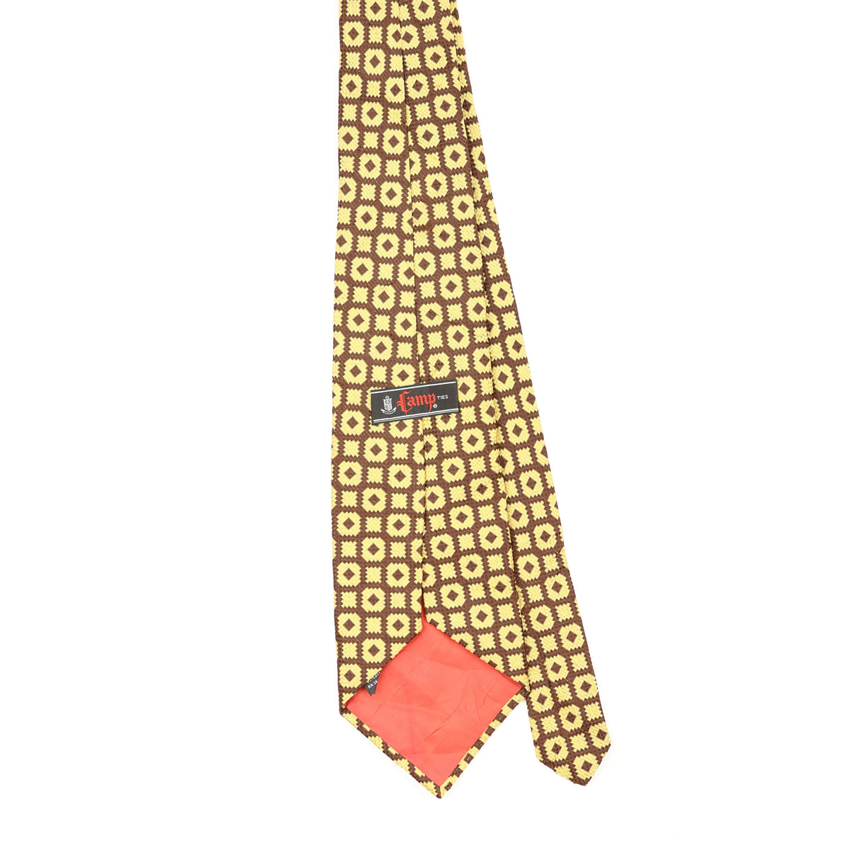 Back Back of Vintage 1970's Geometric Patterned Tie