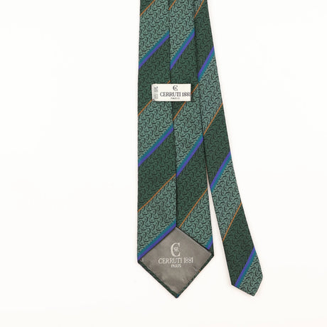 Back Detail of Vintage 1990's Cerruti 1881 Monogram Geometric Patterned Tie