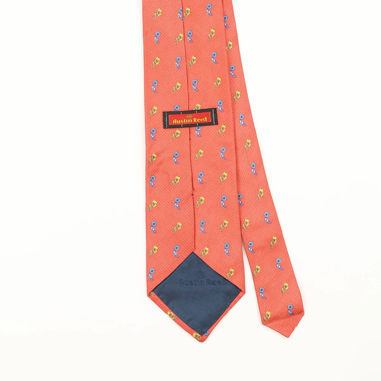 Back Detail of Vintage 1980's Austin Reed Geometric Patterned Tie