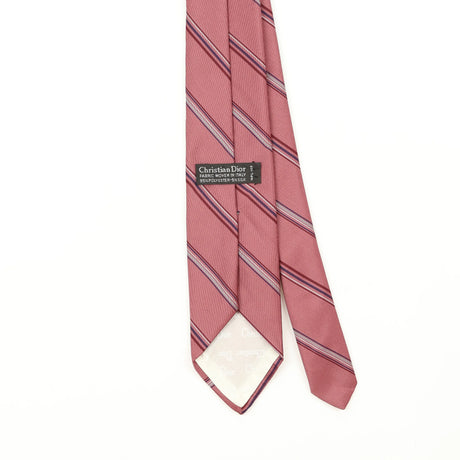 Back Back Detail of Vintage 1990's Christian Dior Striped Patterned Tie