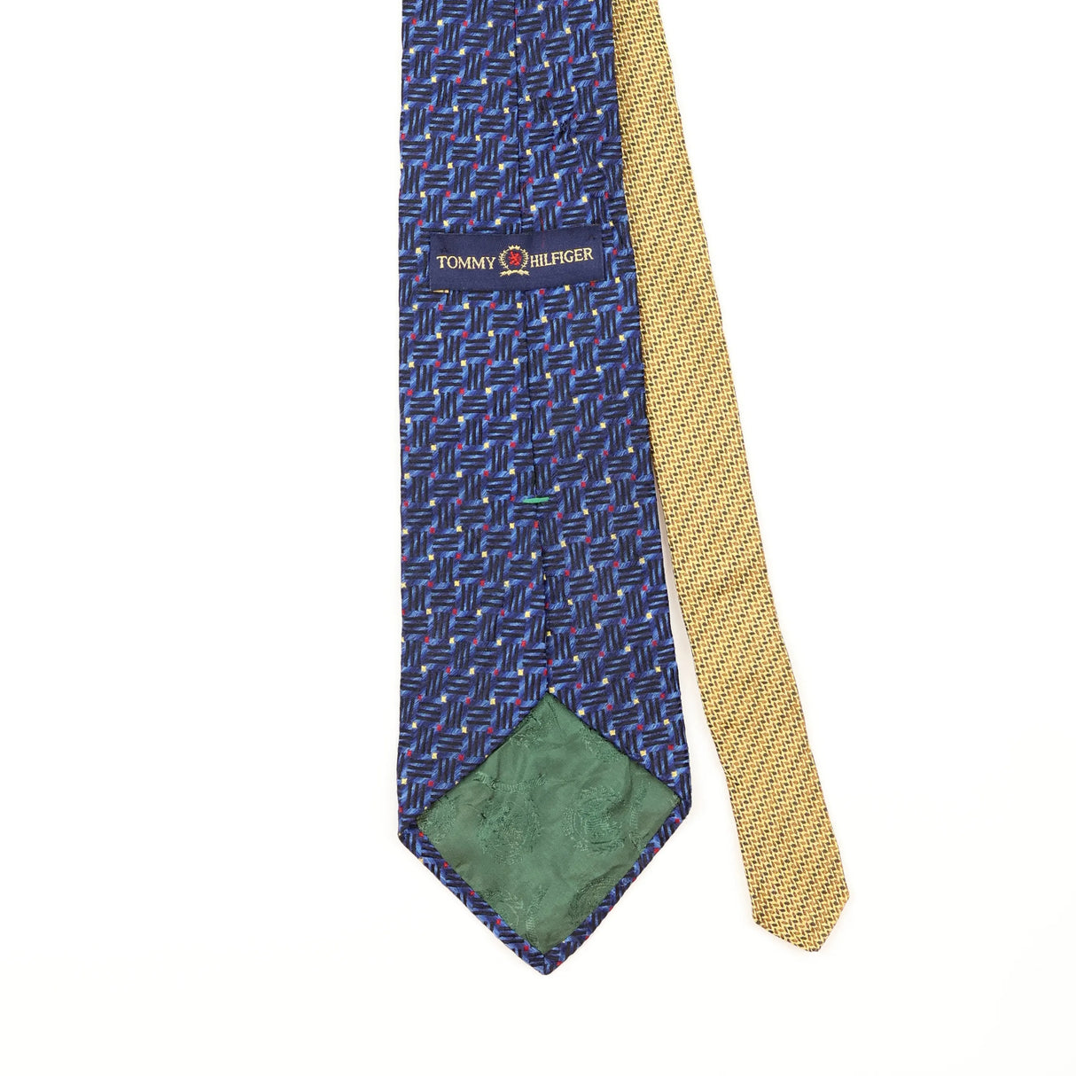 Back Detail of Vintage 1990's Tommy Hilfiger Geometric Patterned Tie