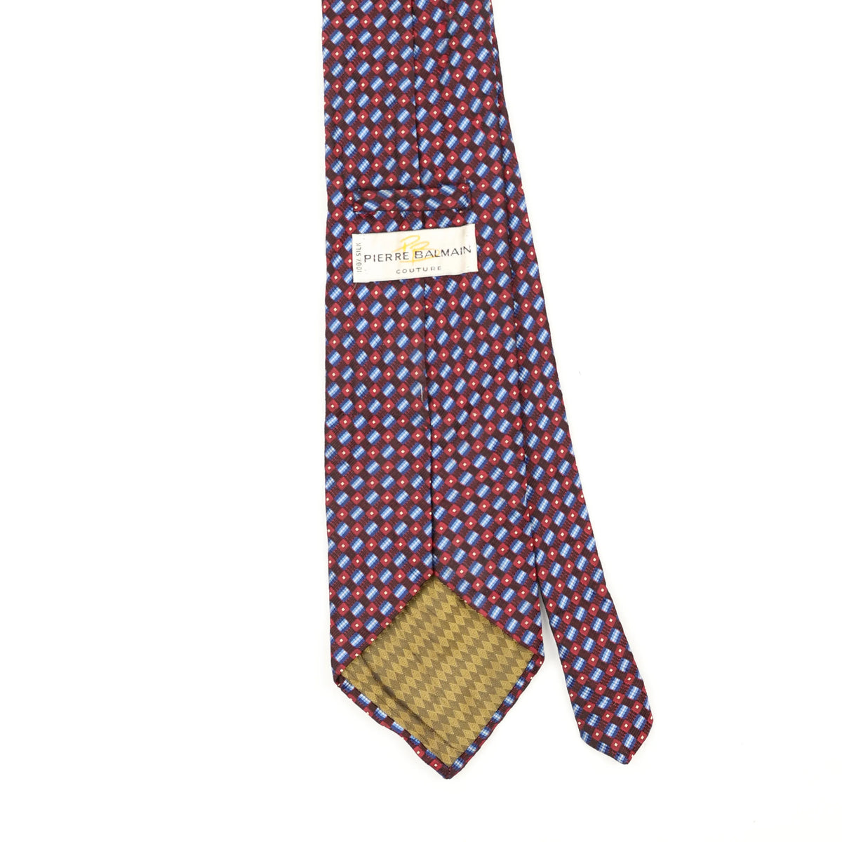 Back Back Detail of Vintage 1990's Pierre Balmain Geometric Patterned Tie