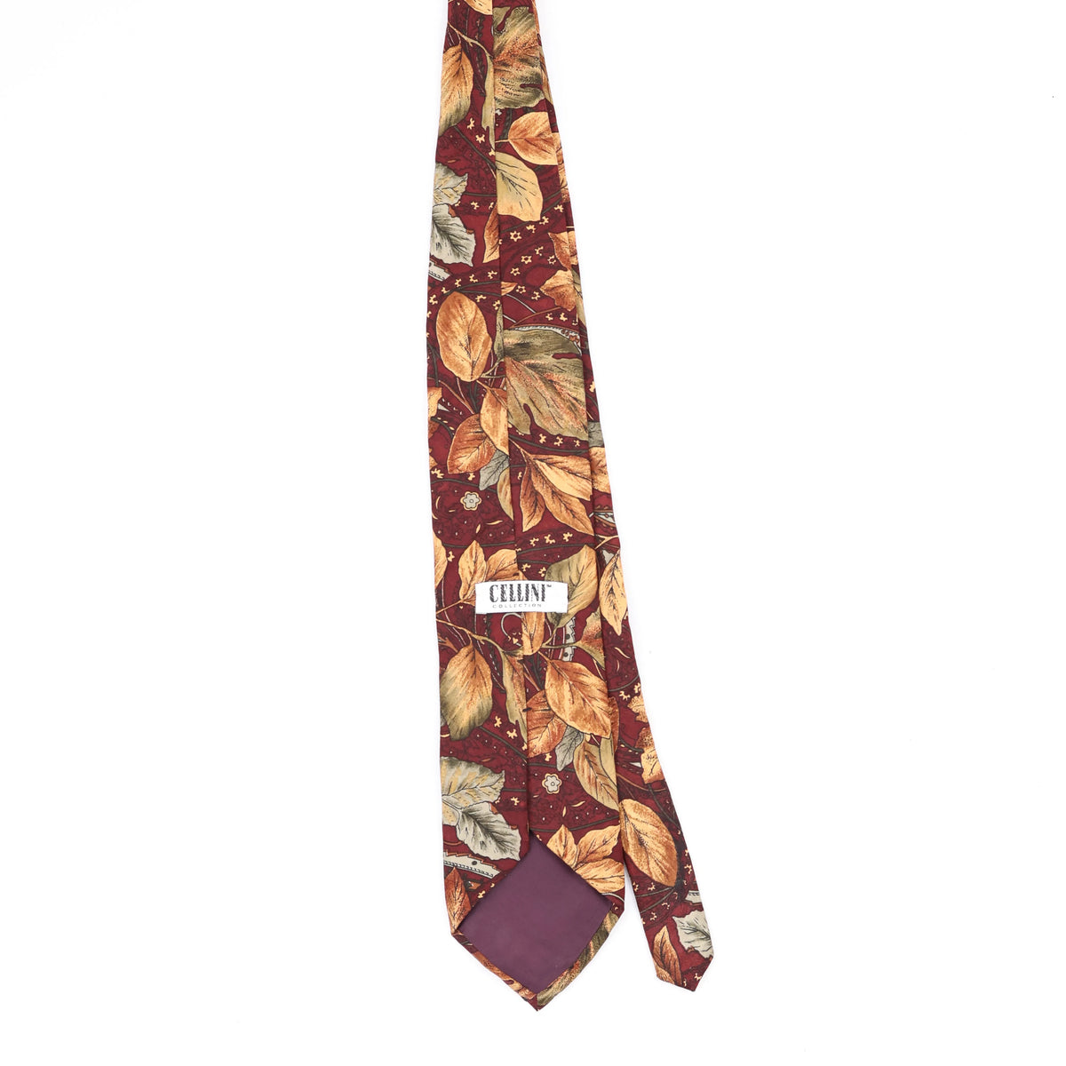 Back Back of Vintage 1990's Leaf Floral Patterned Tie