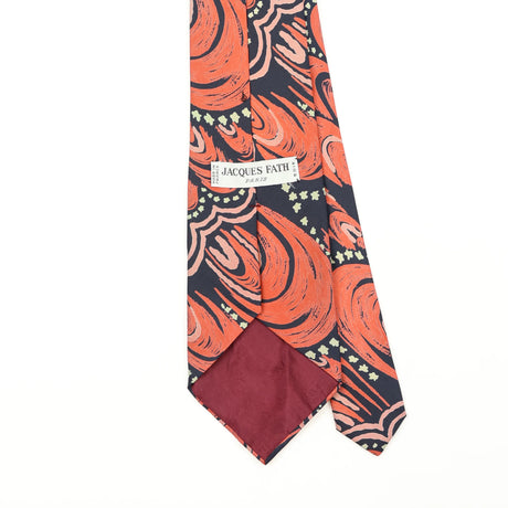 Back Back Detail of Vintage 1980's Jacques Fath Abstract Patterned Tie