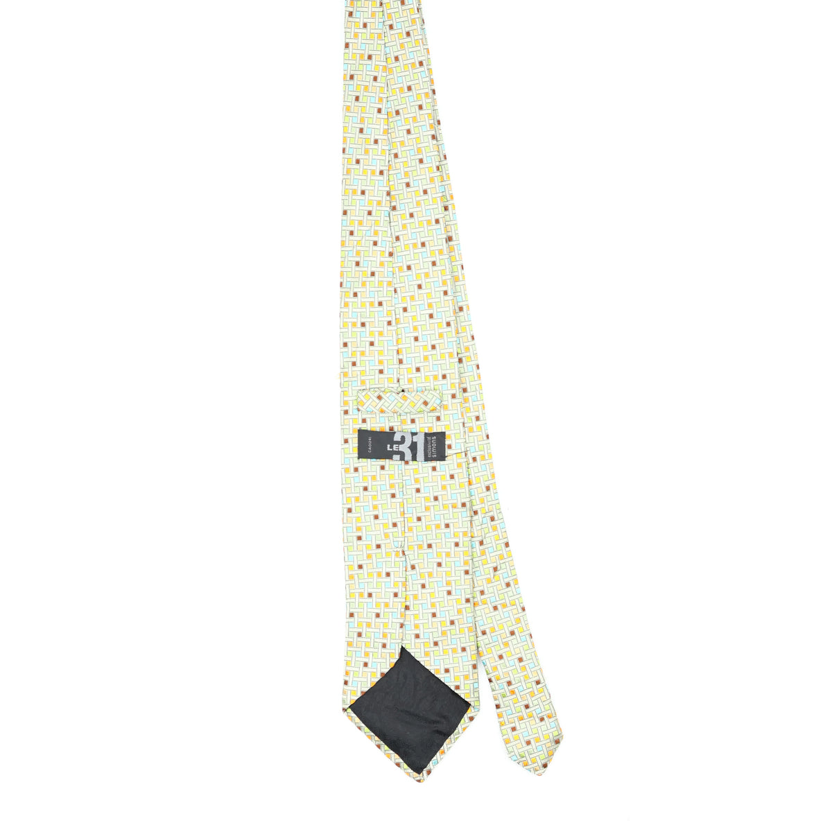 Back Back of Vintage 1990's Squares Geometric Patterned Tie