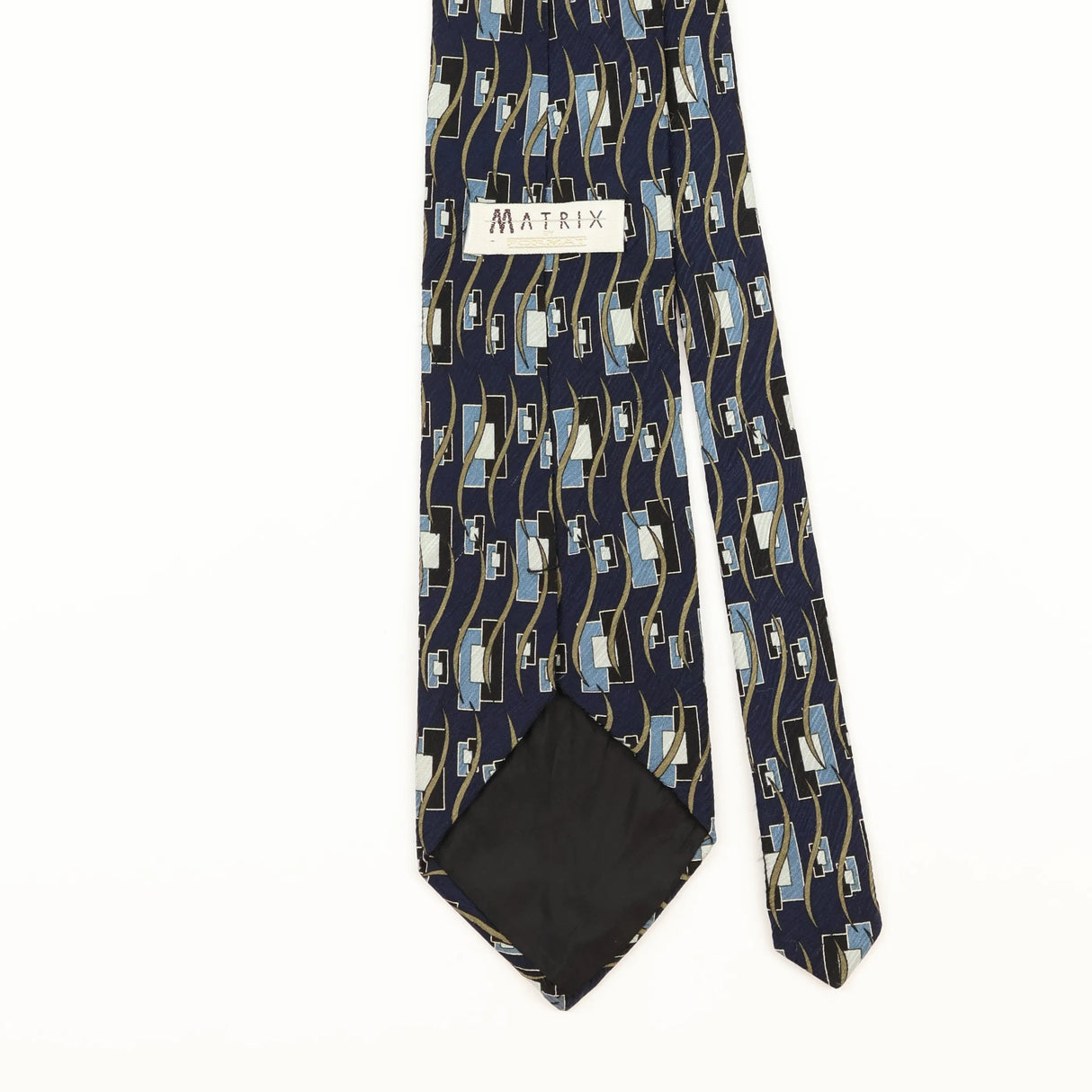 Back Detail of Vintage 1990's Geometric Patterned Tie