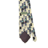 Back Back Detail of Vintage 1990's Croft & Barrow Flowers Geometric Patterned Tie