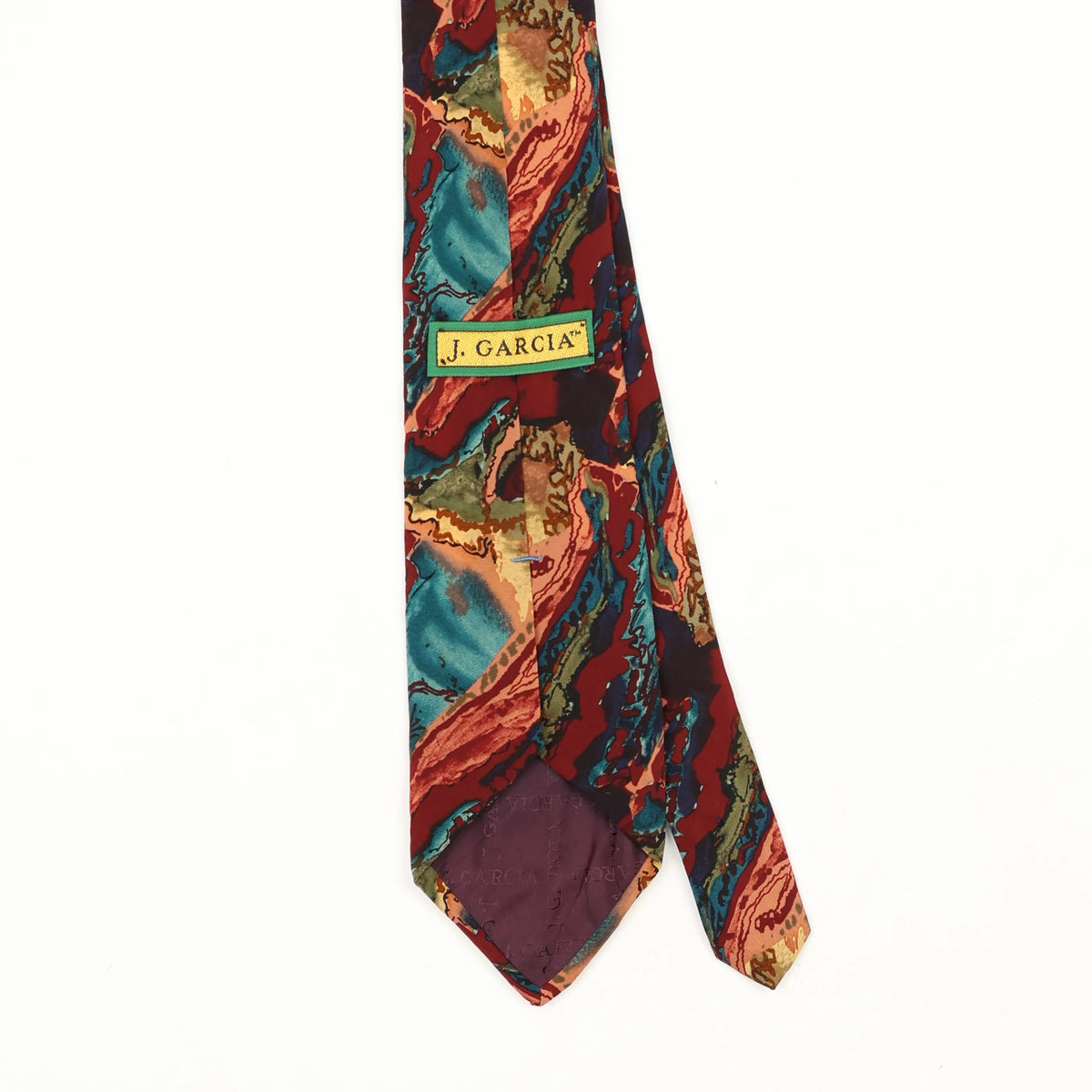 Back Back Detail of Vintage 1990's Jerry Garcia Abstract Patterned Tie