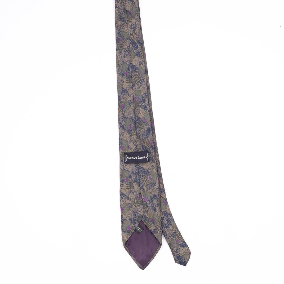 Back Back of Vintage 1990's Marina Di Carrara Geometric Patterned Tie