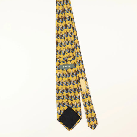 Back of Vintage Bally Shoes Geometric Patterned Tie