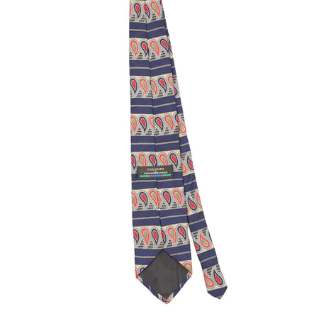 Back Back of Vintage 1990's Alexander Julian Paisley Paisley Patterned Tie