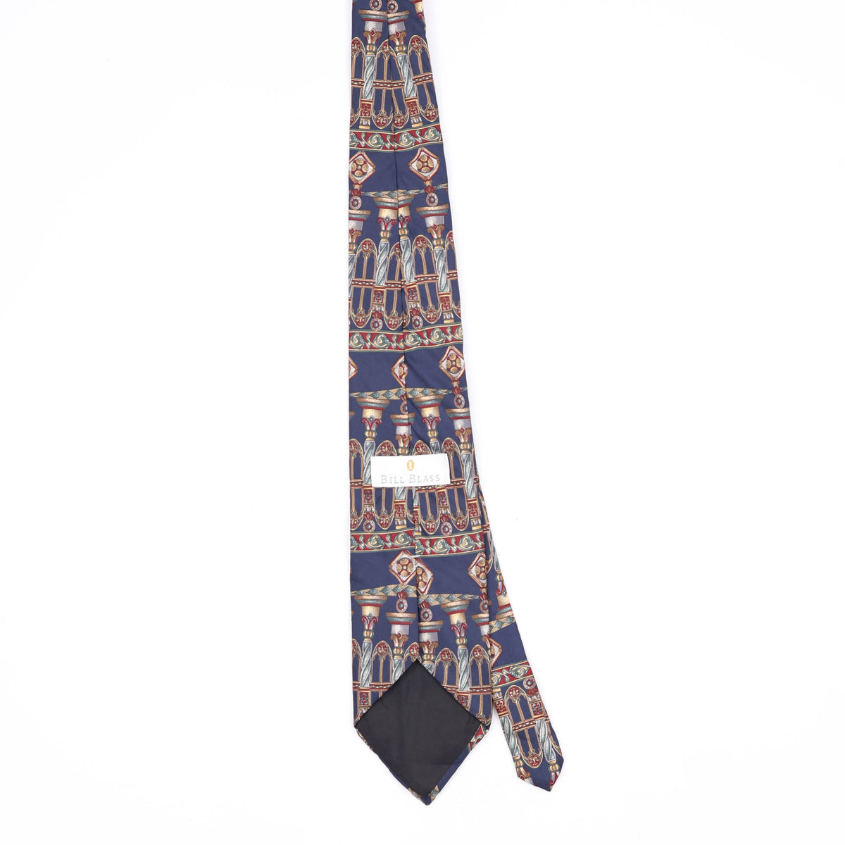 Back Back of Vintage Bill Blass Geometric Patterned Tie