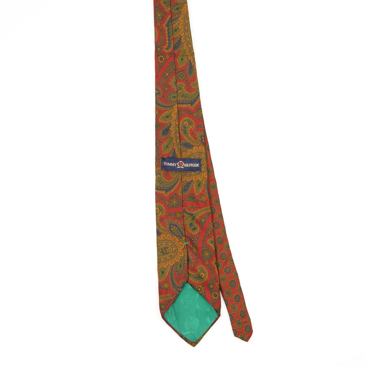 Back Back of Vintage 1990's Tommy Hilfiger Paisley Patterned Tie