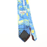 Back Back Detail of Vintage 1990's Ralph Marlin Starry Night Abstract Patterned Tie
