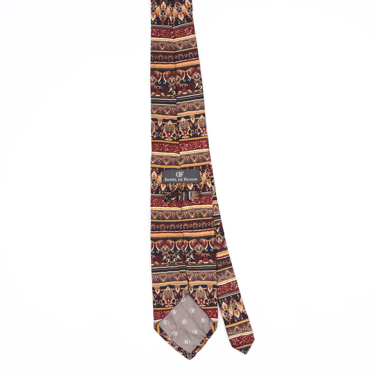 Back Back of Vintage 1990's Striped Patterned Tie