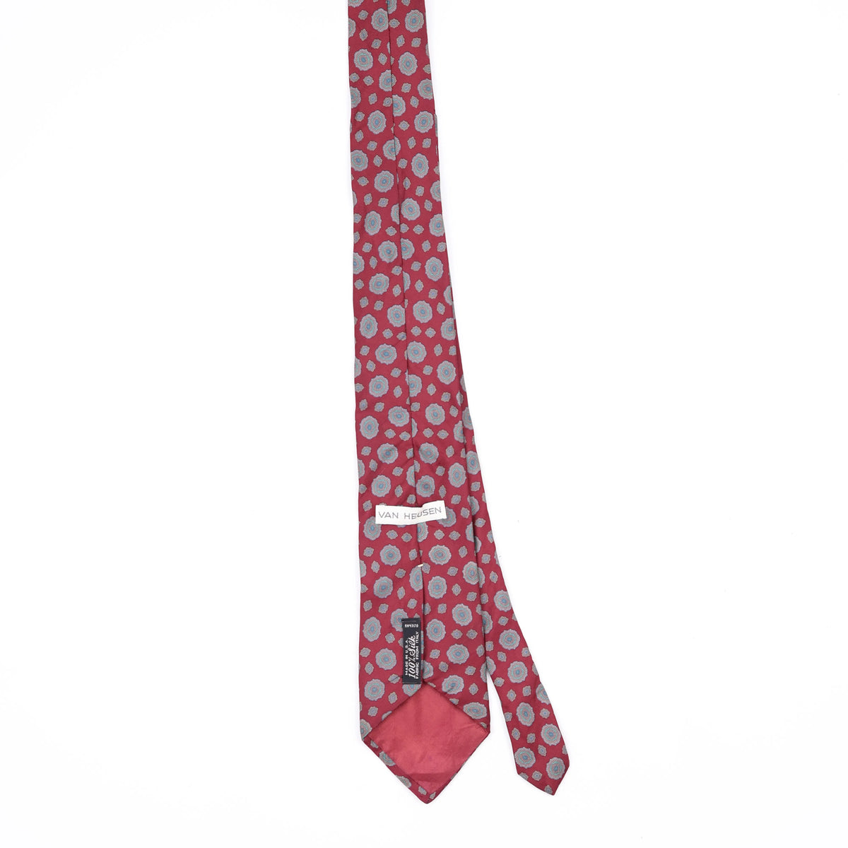 Back Back of Vintage 1990's Van Heusen Geometric Patterned Tie