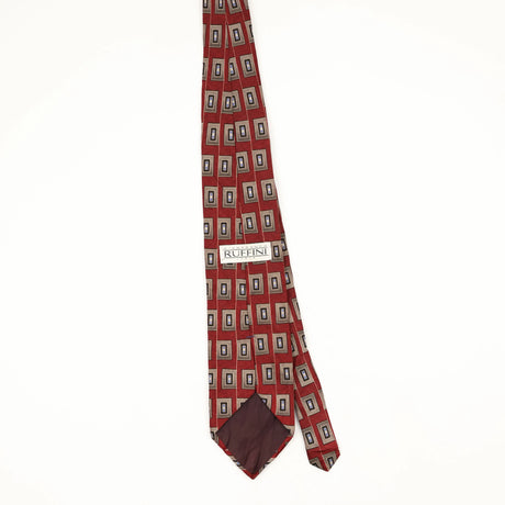 Back Back of Vintage 1990's Gianfranco Ruffini Geometric Patterned Tie