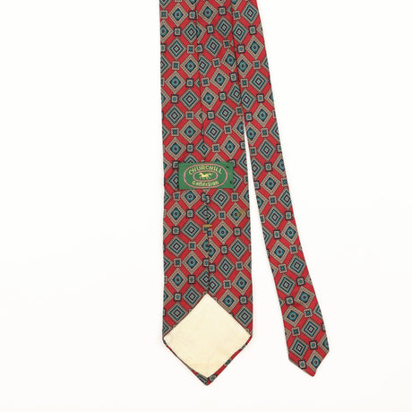 Back Detail of Vintage 1990's Geometric Patterned Tie