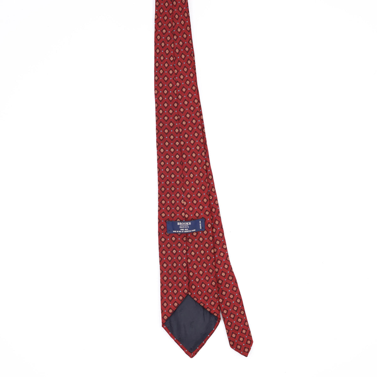 Back Back of Vintage 1990's Brooks Brothers Foulard Geometric Patterned Tie