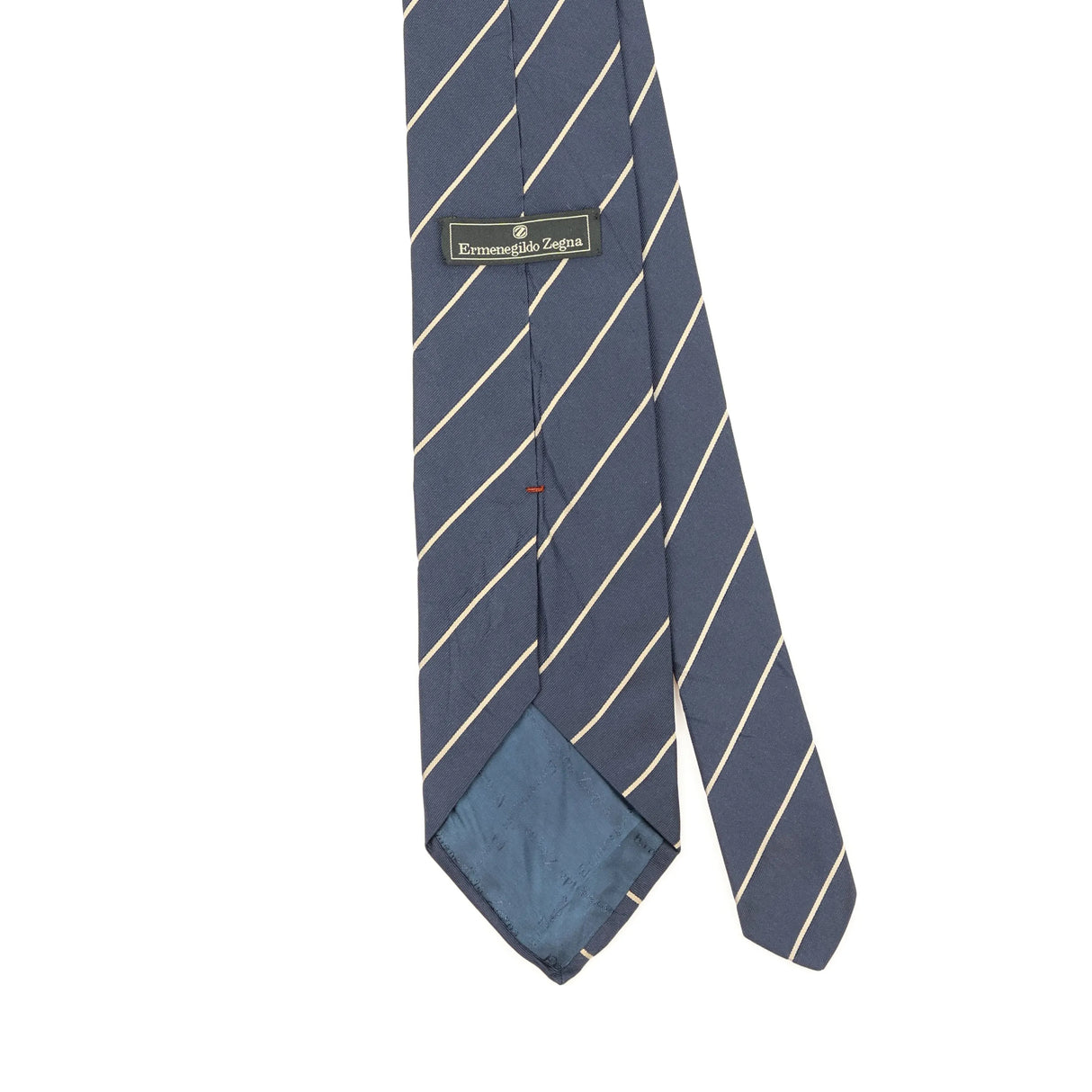 Back Back Detail of Vintage 1990's Ermenegildo Zegna Striped Patterned Tie