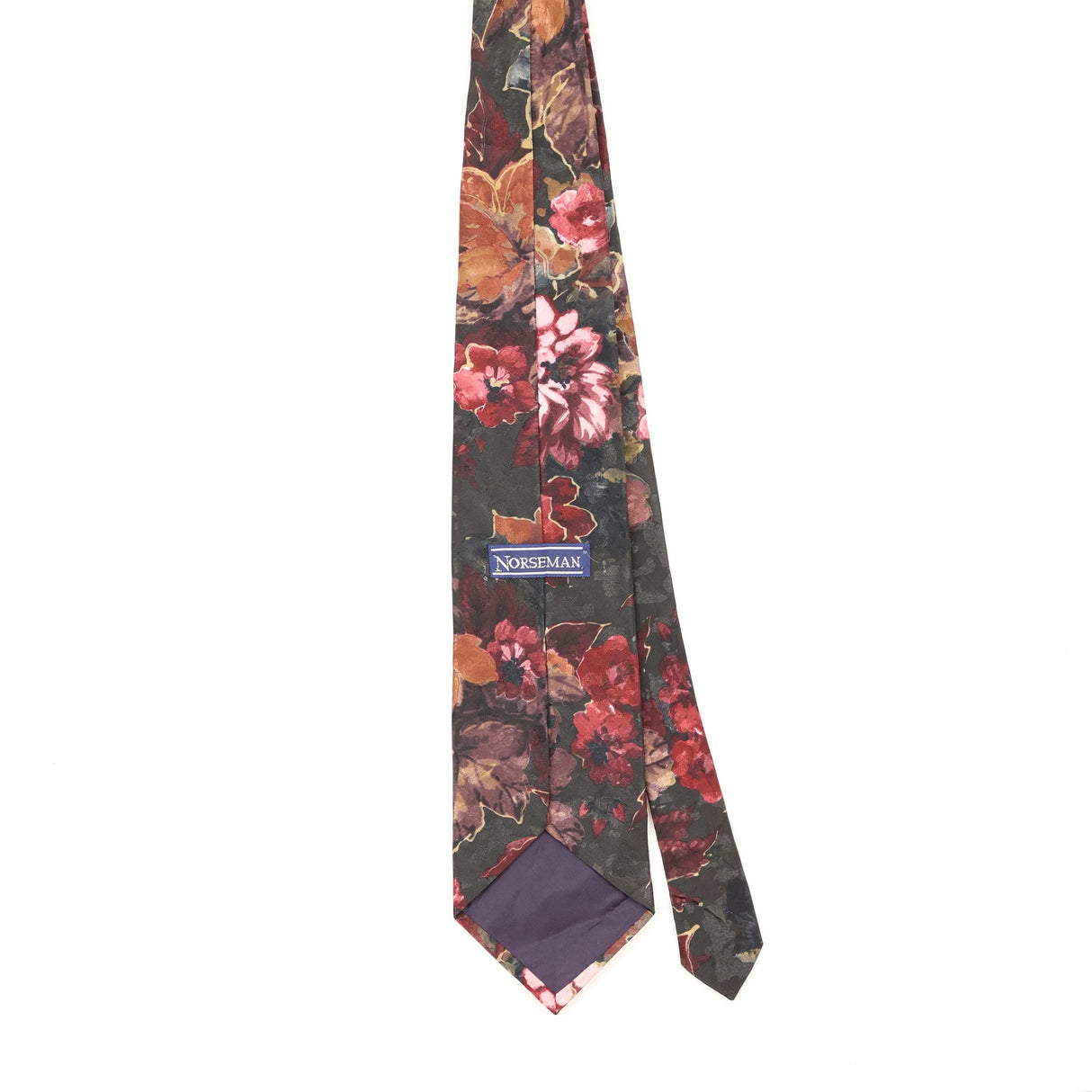 Back Back of Vintage 1990's Floral Patterned Tie