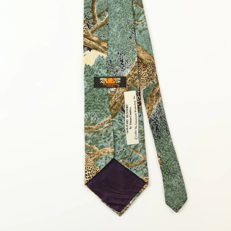Back Detail of Vintage Endangered Species Leopard Animal Print Patterned Tie