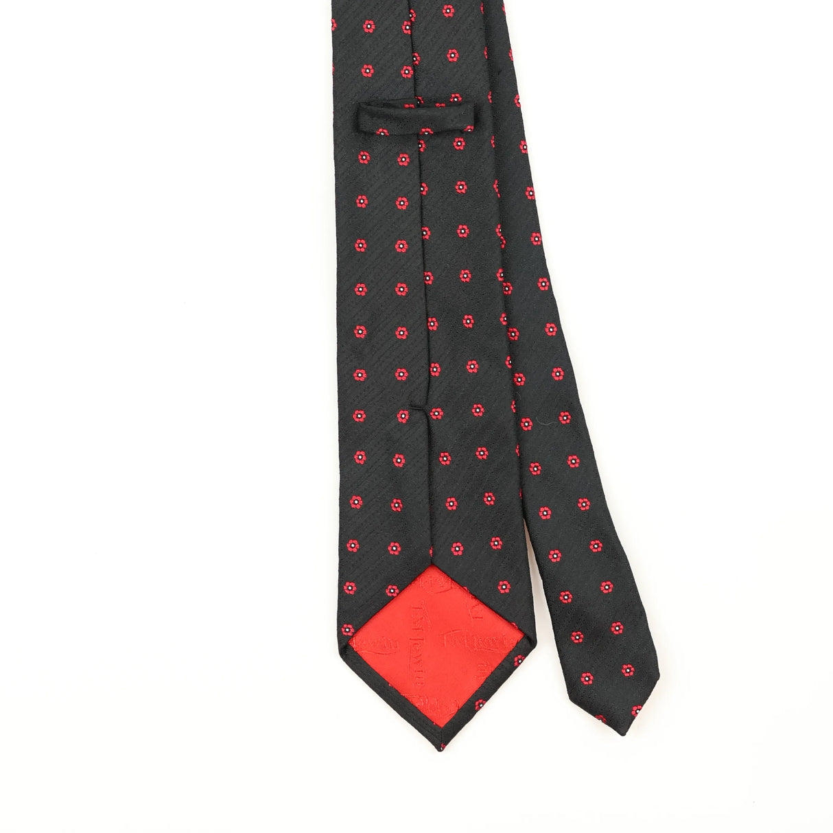 Back Back Detail of Vintage T.M. Lewin Flower Geometric Patterned Tie