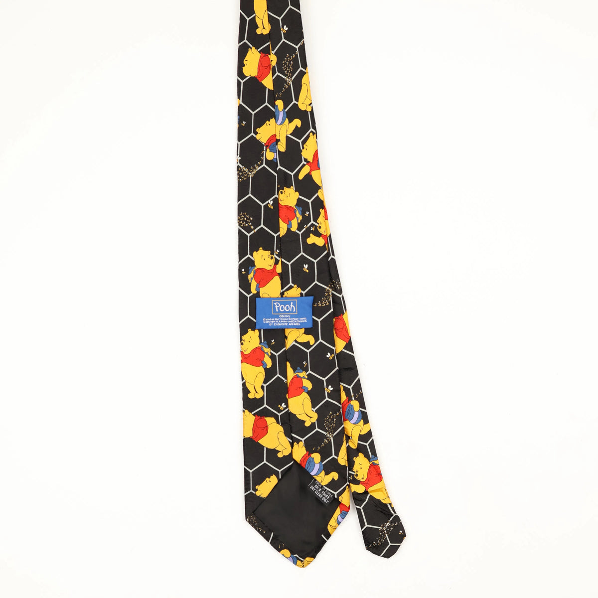 Back Back of Vintage 1990's Disney Winnie The Pooh Cartoon Patterned Tie