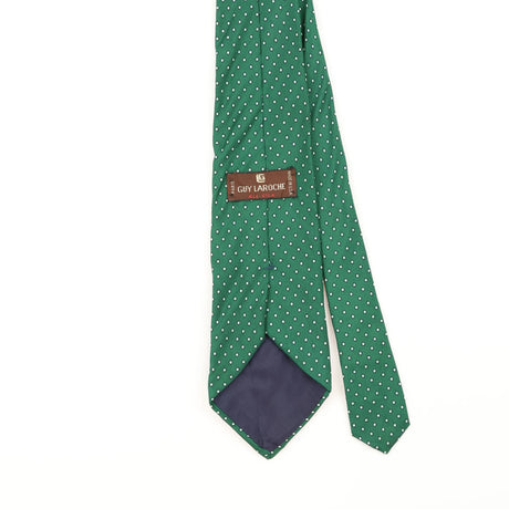 Back Detail of Vintage 1990's Guy Laroche Polka Dot Patterned Tie