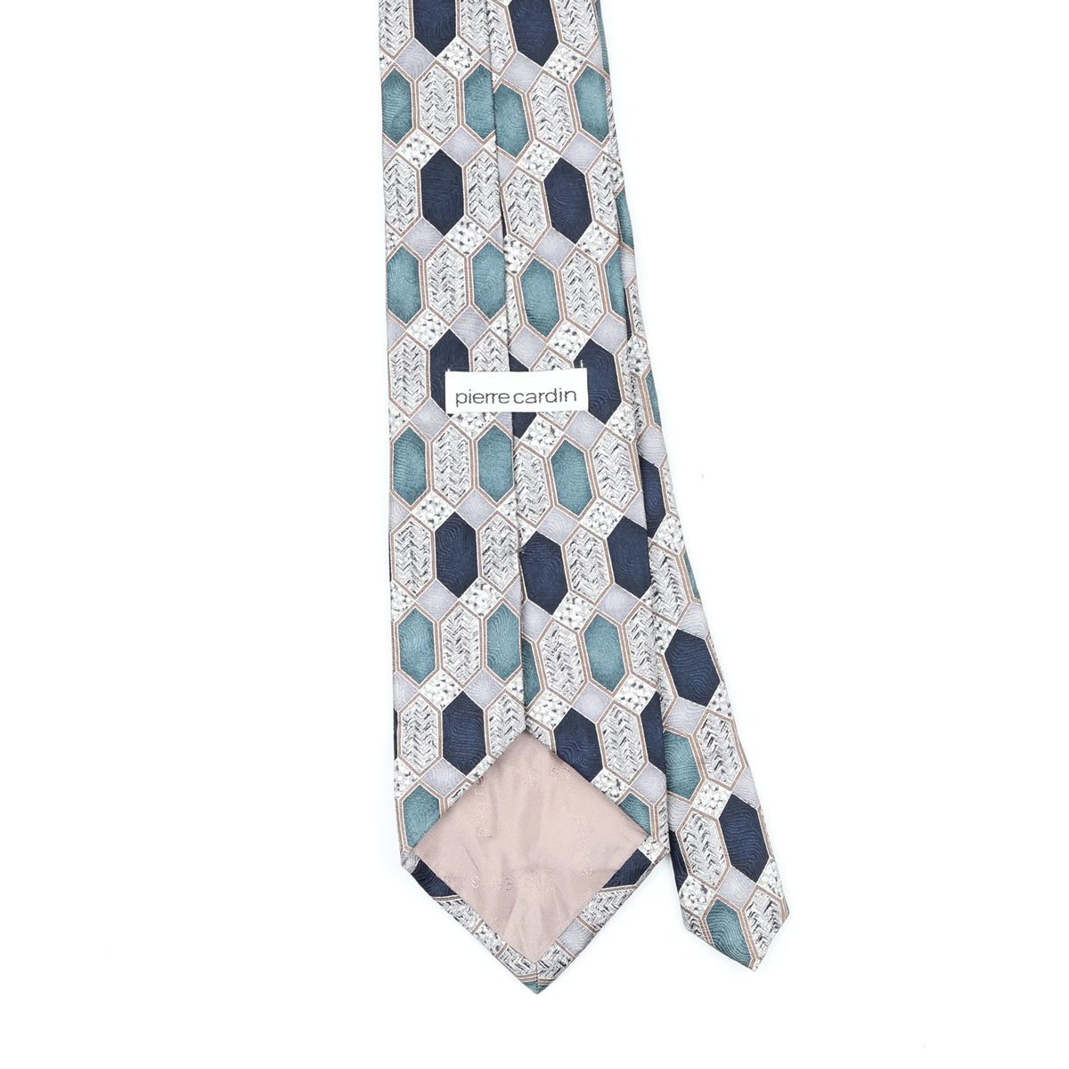 Back Back Detail of Vintage 1990's Pierre Cardin Hexagon Geometric Patterned Tie