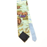 Back Back Detail of Vintage 1990's Damon Bison Animal Print Patterned Tie
