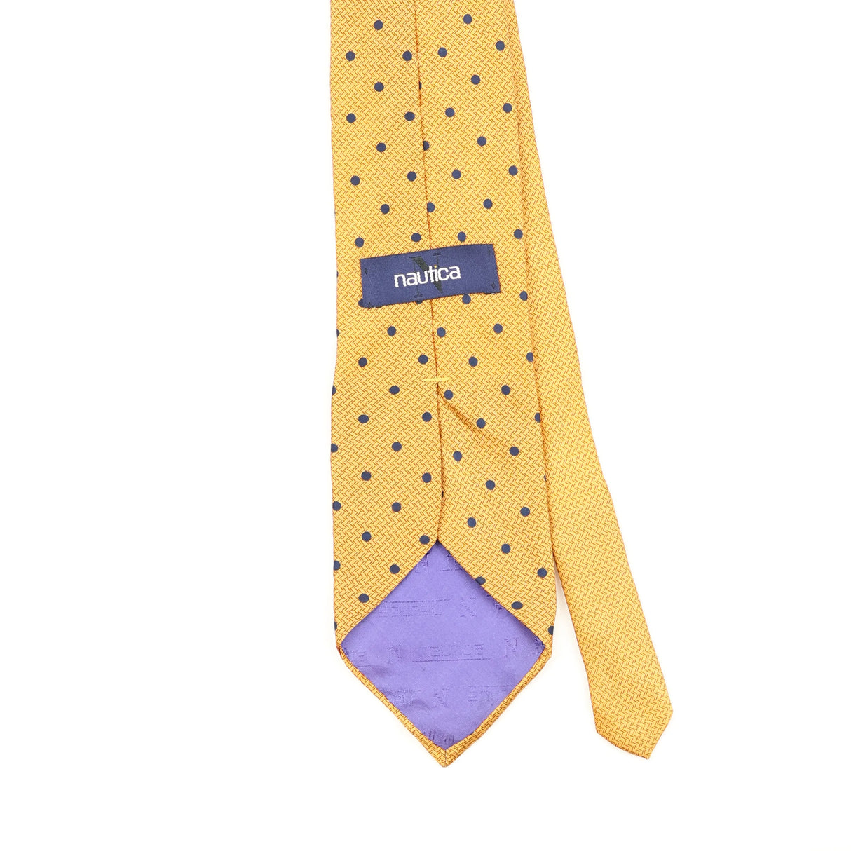 Back Detail of Vintage Nautica Polka Dot Patterned Tie