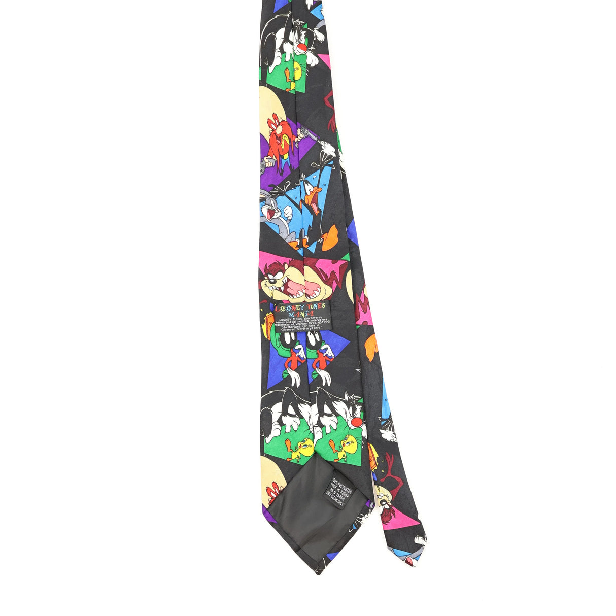 Back Back of Vintage 1990's Looney Tunes Cartoon Patterned Tie