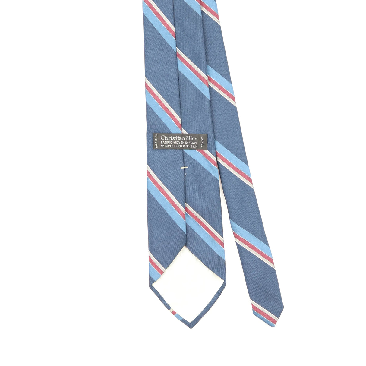 Back Back Detail of Vintage 1990's Christian Dior Striped Patterned Tie