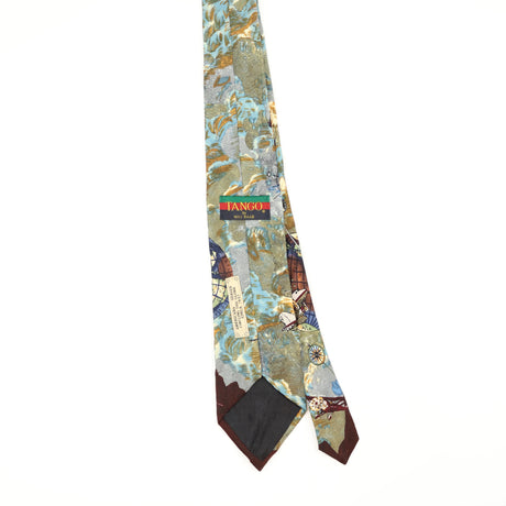 Back Back of Vintage 1990's Tango Circling The Globe Series Abstract Patterned Tie