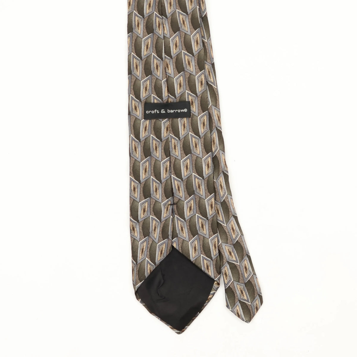 Back Back Detail of Vintage 1990's Croft & Barrow Geometric Patterned Tie