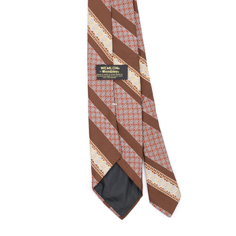 Back Back Detail of Vintage 1980's Wembley Striped Patterned Tie