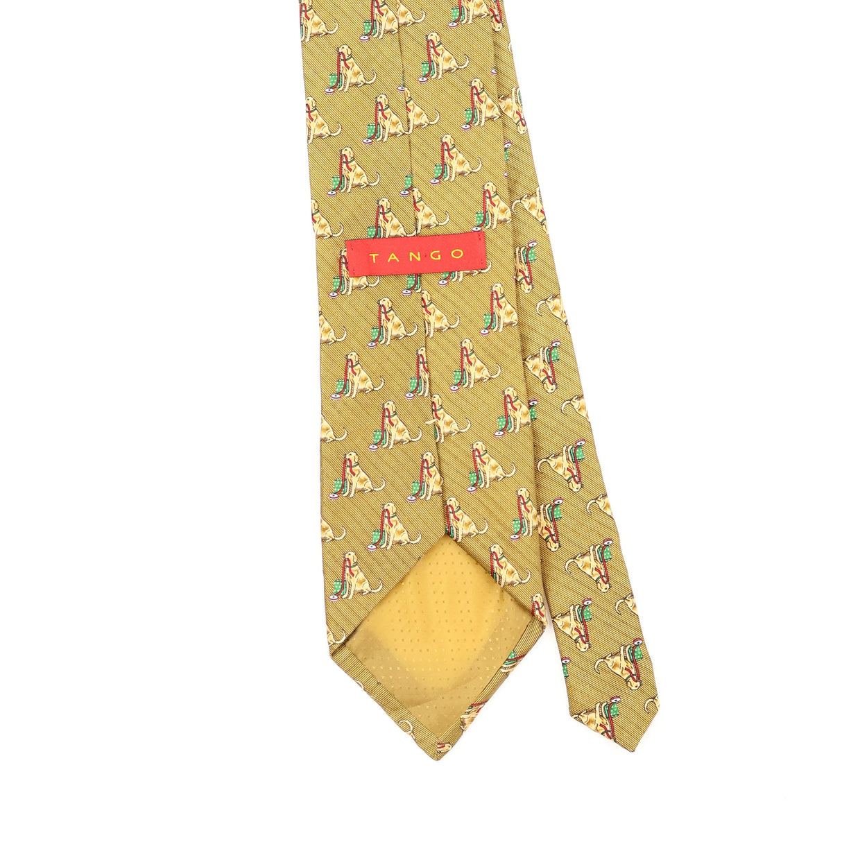 Back Back Detail of Vintage 1990's Tango Dog Geometric Patterned Tie